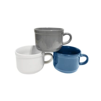 Royal Norfolk Ceramic Soup Mugs with Handles, 22 oz.
