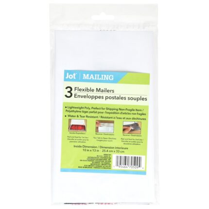 Jot Lightweight Flexible Mailers, 3-pc Pack.