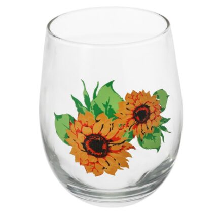 Sunflower Stemless Wineglasses, 17-oz.
