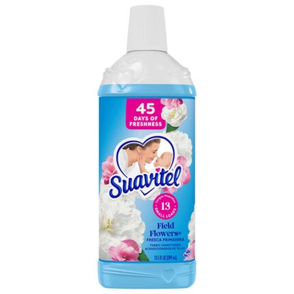 Suavitel Fabric Conditioner, Liquid Fabric Softener, 45 Days of Freshness, HE Compatible, 13 Small Loads, Field Flowers Scent, 13.5 fl Oz. Bottle