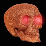Glitter Halloween Skulls with LED Glowing Eyes, 4.75x3.875x3.5 in. - Image 4