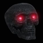 Glitter Halloween Skulls with LED Glowing Eyes, 4.75x3.875x3.5 in. - Image 5