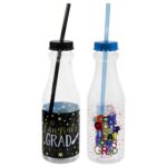 Graduation Themed Plastic Bottles with Straws, 11.75x2.875 in. - Image 4