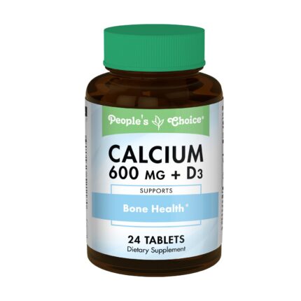 People's Choice Calcium and Vitamin D-3 600mg Tablets For Bone Health, 24-ct. Bottle
