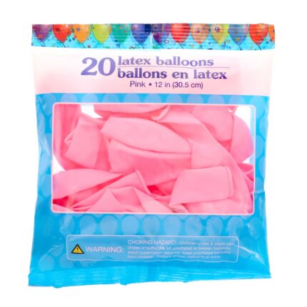 Pink Standard Latex Balloons, 20-ct.
