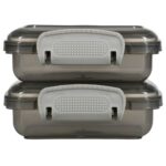 Plastic Rectangular Snack Containers with Lock-Top Lids, 2-ct., 3.3x3.1x4.5 in. - Image 2