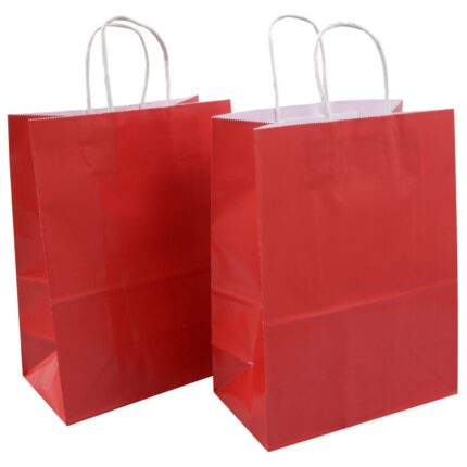 Voila Red Glossy Medium Gift Bags, 2-ct. Packs